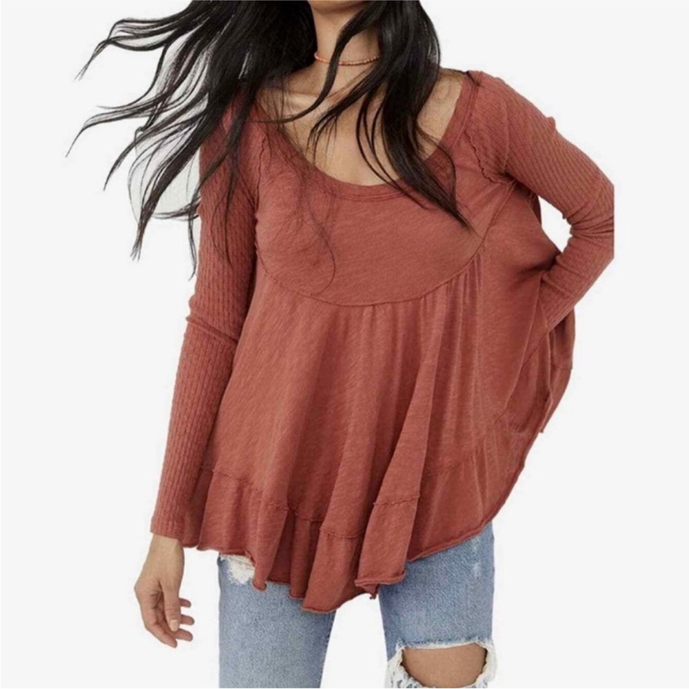 Free People Sundae Tee in Gingersnap Small